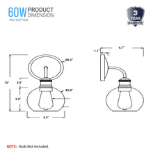 Load image into Gallery viewer, 1 - Light Dome Shape Wall Sconce Light with Clear Glass, Brushed Nickel Finish, E26 Base, UL Listed for Damp Location, 3 Years Warranty - LEDMyPlace