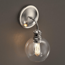 Load image into Gallery viewer, 1 - Light Dome Shape Wall Sconce Light with Clear Glass, Brushed Nickel Finish, E26 Base, UL Listed for Damp Location, 3 Years Warranty - LEDMyPlace