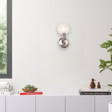 Load image into Gallery viewer, 1 - Light Dome Shape Wall Sconce Light with Clear Glass, Brushed Nickel Finish, E26 Base, UL Listed for Damp Location, 3 Years Warranty - LEDMyPlace