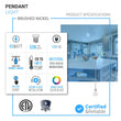 Load image into Gallery viewer, 1 - Light Flared Shape Pendant Lighting Fixture with Clear Glass Shade, E26 Base, UL Listed for Damp Location - LEDMyPlace