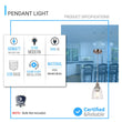 Load image into Gallery viewer, 1 - Light Island Pendant Light, Brushed Nickel Finish with Clear Glass Shade – E26 Base, UL Listed - LEDMyPlace