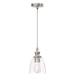 Load image into Gallery viewer, 1 - Light Island Pendant Light, Brushed Nickel Finish with Clear Glass Shade – E26 Base, UL Listed - LEDMyPlace