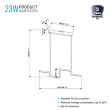 Load image into Gallery viewer, 1 - Light, LED Linear Chandelier Light Fixture In Matte black Body Finish, 23W, 3000K, 1150LM Dimmable, 39.4''×1.3''×71'' (Dimension) - LEDMyPlace