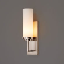 Load image into Gallery viewer, 1 - Light, LED Wall Sconce Light, Brushed Nickel with Opal Glass Shade, Decorative Wall Lamp, Hallway Light Fixtures, Dim: W4.6"xH15"xE3.5" - LEDMyPlace