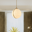 Load image into Gallery viewer, 1 Light Mini Pendant Brass finish Hardware with Faux Alabaster, Pendant Lighting, E26 Base - LEDMyPlace