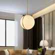 Load image into Gallery viewer, 1 Light Mini Pendant Brass finish Hardware with Faux Alabaster, Pendant Lighting, E26 Base - LEDMyPlace