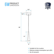 Load image into Gallery viewer, 1 - Light, Modern LED Three Dimensional Triangle Geometric Chandeliers, 6W, 3000K, 462LM, Dimmable - LEDMyPlace
