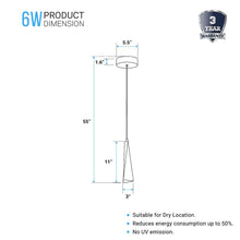 Load image into Gallery viewer, 1 - Light, Modern LED Three Dimensional Triangle Geometric Chandeliers, 6W, 3000K, 462LM, Dimmable - LEDMyPlace