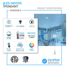 Load image into Gallery viewer, 1 - Light, Modern LED Three Dimensional Triangle Geometric Chandeliers, 6W, 3000K, 462LM, Dimmable - LEDMyPlace