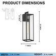 Load image into Gallery viewer, 1 - Light, Outdoor Wall Light, E26 Socket 1X60W, Matte Black, 25" H x 7" W. Extends 10" from the wall, Clear Glass Panels - LEDMyPlace