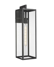 Load image into Gallery viewer, 1 - Light, Outdoor Wall Light, E26 Socket 1X60W, Matte Black, 25" H x 7" W. Extends 10" from the wall, Clear Glass Panels - LEDMyPlace