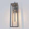 Load image into Gallery viewer, 1 - Light, Outdoor Wall Light, E26 Socket 1X60W, Matte Black, 25" H x 7" W. Extends 10" from the wall, Clear Glass Panels - LEDMyPlace