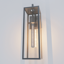 Load image into Gallery viewer, 1 - Light, Outdoor Wall Light, E26 Socket 1X60W, Matte Black, 25" H x 7" W. Extends 10" from the wall, Clear Glass Panels - LEDMyPlace