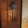 Load image into Gallery viewer, 1 - Light, Outdoor Wall Light, E26 Socket 1X60W, Matte Black, 25" H x 7" W. Extends 10" from the wall, Clear Glass Panels - LEDMyPlace