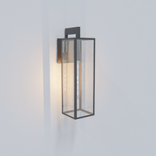 Load image into Gallery viewer, 1 - Light, Outdoor Wall Light, E26 Socket 1X60W, Matte Black, 25" H x 7" W. Extends 10" from the wall, Clear Glass Panels - LEDMyPlace