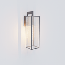 Load image into Gallery viewer, 1 - Light, Outdoor Wall Light, E26 Socket 1X60W, Matte Black, 25" H x 7" W. Extends 10" from the wall, Clear Glass Panels - LEDMyPlace