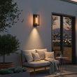 Load image into Gallery viewer, 1 Light Outdoor Wall Sconce, Black, Clear Glass, E26 Base, 1X60W, Wall Light Fixtures - 5.31"L x 6.93"W x 15.94"H - LEDMyPlace
