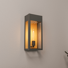 Load image into Gallery viewer, 1 - Light, Outdoor Wall Sconce Light, Outdoor Lantern, E26 Socket 1X60W, Clear Glass Panels, Matte Black, 18" H x 7 1/2" W, Extends 5 1/2" from the wall - LEDMyPlace