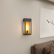 Load image into Gallery viewer, 1 - Light, Outdoor Wall Sconce Light, Outdoor Lantern, E26 Socket 1X60W, Clear Glass Panels, Matte Black, 18" H x 7 1/2" W, Extends 5 1/2" from the wall - LEDMyPlace