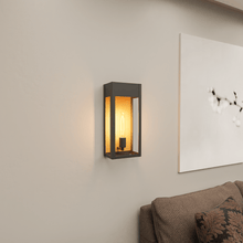Load image into Gallery viewer, 1 - Light, Outdoor Wall Sconce Light, Outdoor Lantern, E26 Socket 1X60W, Clear Glass Panels, Matte Black, 18" H x 7 1/2" W, Extends 5 1/2" from the wall - LEDMyPlace