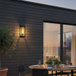 Load image into Gallery viewer, 1 - Light, Outdoor Wall Sconce Light, Outdoor Lantern, E26 Socket 1X60W, Clear Glass Panels, Matte Black, 18" H x 7.5" W, Extends 5.5" from the wall - LEDMyPlace