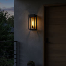 Load image into Gallery viewer, 1 - Light, Outdoor Wall Sconce Light, Outdoor Lantern, E26 Socket 1X60W, Clear Glass Panels, Matte Black, 18" H x 7.5" W, Extends 5.5" from the wall - LEDMyPlace