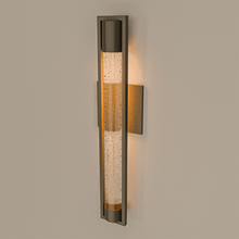 Load image into Gallery viewer, 1 - Light, Outdoor Wall Sconce Light, Wall Mount Lantern, 1X60W, GU10 Base, Clear Seedy Glass, a Protective Clear Acrylic Cylinder, Bronze 28 1/2" H x 4" W, Extends 4" from the wall - LEDMyPlace