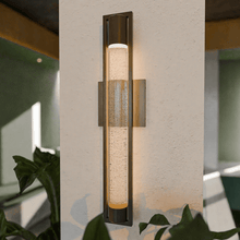 Load image into Gallery viewer, 1 - Light, Outdoor Wall Sconce Light, Wall Mount Lantern, 1X60W, GU10 Base, Clear Seedy Glass, a Protective Clear Acrylic Cylinder, Bronze 28 1/2" H x 4" W, Extends 4" from the wall - LEDMyPlace