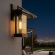 Load image into Gallery viewer, 1 - Light Outdoor Wall Sconce, Matte Black, Clear Seeded Glass Shade, Outdoor Lighting Modern, Front Porch Décor, E26 Bulb, Patio Decor - 7.87"L x 7.09"W x 15.08"H - LEDMyPlace
