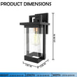 Load image into Gallery viewer, 1 - Light Outdoor Wall Sconce, Matte Black, Clear Seeded Glass Shade, Outdoor Lighting Modern, Front Porch Décor, E26 Bulb, Patio Decor - 7.87"L x 7.09"W x 15.08"H - LEDMyPlace