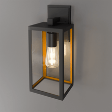 Load image into Gallery viewer, 1 - Light, Wall Mount Light with Clear Glass, Black, Wall Lamp for Outside House - 14.6"L x 15.5"W x 35"H - LEDMyPlace