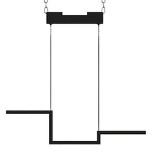 Load image into Gallery viewer, 1 - Lights, Modern Linear Chandelier Light, 16W, 3000K, 800LM, Suspension Fixture, Matte black Body Finish, Dimmable, 31.5''×1.3''×71'' (Dimension) - LEDMyPlace
