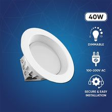 Load image into Gallery viewer, 10 Inch Commercial LED Recessed Lighting, 40W, 3000LM, 5000K Daylight Recessed Lighting w/Junction Box, Dimmable, ETL, Energy Star Listed - LEDMyPlace