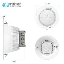 Load image into Gallery viewer, 10 Inch Commercial LED Recessed Lighting, 40W, 3000LM, 5000K Daylight Recessed Lighting w/Junction Box, Dimmable, ETL, Energy Star Listed - LEDMyPlace