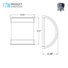 Load image into Gallery viewer, 10.25" Dimmable Half Cylinder LED Wall Sconce BN Color, 17W, 1100 Lumens, AC120V, For Living Room, Bedroom, Hallway, Kitchen - LEDMyPlace