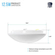 Load image into Gallery viewer, 10.5 Inch Mushroom Shape LED Flush Mount Ceiling Light - 12.5 Watt, 1050 Lumens - Dimmable - Round Ceiling Light - LEDMyPlace