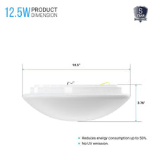Load image into Gallery viewer, 10.5 Inch Mushroom Shape LED Flush Mount Ceiling Light - 12.5 Watt, 1050 Lumens - Dimmable - Round Ceiling Light - LEDMyPlace