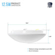 Load image into Gallery viewer, 10.5 Inch Mushroom Shape LED Flush Mount Ceiling Light - 12.5 Watt, 1050 Lumens - Dimmable - Round Ceiling Light - LEDMyPlace
