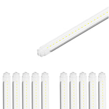 Load image into Gallery viewer, T8 8ft LED Tube/Bulb - 32/36/40/48W Wattage Adjustable, 130lm/w, 3000K/4000K/5000K/6500K CCT Changeable, Clear, R17D Base,- Ballast Bypass