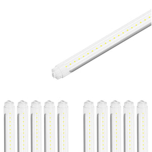 T8 8ft LED Tube/Bulb - 32/36/40/48W Wattage Adjustable, 130lm/w, 3000K/4000K/5000K/6500K CCT Changeable, Clear, R17D Base,- Ballast Bypass