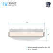 Load image into Gallery viewer, 11 in. Square Single Ring Flush Mount Ceiling Light, 1050LM, Power 15W, AC120V, 4000K Dimmable Brushed Nickel, Hallway Light Fixture - LEDMyPlace