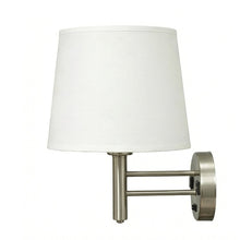 Load image into Gallery viewer, 11″W x 16″H Single Wall Lamp with White Linen Shade – Brushed Nickel Finish - 4 Pack - LEDMyPlace