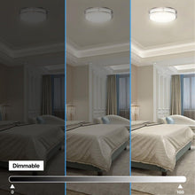 Load image into Gallery viewer, 12 in. Dimmable LED Flush Mount Ceiling Lights, Double Ring, 14W, 1100LM, 3000K Warm White, Brushed Nickel Finish Steel, ETL Listed, For Hallway Kitchen Stairwell - LEDMyPlace