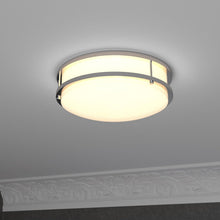Load image into Gallery viewer, 12 in. Dimmable LED Flush Mount Ceiling Lights, Double Ring, 14W, 1100LM, 3000K Warm White, Brushed Nickel Finish Steel, ETL Listed, For Hallway Kitchen Stairwell - LEDMyPlace