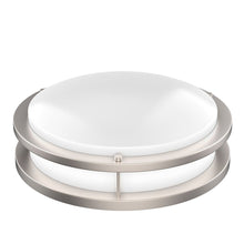 Load image into Gallery viewer, 12 Inch Dimmable LED Flush Mount Ceiling Lights, Double Ring, 18W 1050LM, 3000K/4000K /5000K Changeable Ceiling Lights, Brushed Nickel Finish Ceiling Lamp For Kitchen Hallway Bedroom Laundry - LEDMyPlace