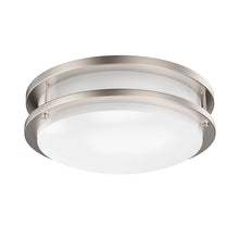 Load image into Gallery viewer, 12 Inch Dimmable LED Flush Mount Ceiling Lights, Double Ring, 18W 1050LM, 3000K/4000K /5000K Changeable Ceiling Lights, Brushed Nickel Finish Ceiling Lamp For Kitchen Hallway Bedroom Laundry - LEDMyPlace