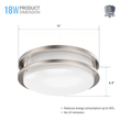 Load image into Gallery viewer, 12 Inch Dimmable LED Flush Mount Ceiling Lights, Double Ring, 18W 1050LM, 3000K/4000K /5000K Changeable Ceiling Lights, Brushed Nickel Finish Ceiling Lamp For Kitchen Hallway Bedroom Laundry - LEDMyPlace