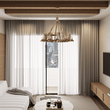 Load image into Gallery viewer, 12 - Light Ring Chandelier Ceiling Light in Brass Finish with Clear Glass, 120V, Bulb Type B10, Socket Type E12, Max wattage Per Socket 60W - 50“D x 39”H - LEDMyPlace