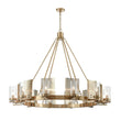 Load image into Gallery viewer, 12 - Light Ring Chandelier Ceiling Light in Brass Finish with Clear Glass, Diam 50" Height 39", 120V, Bulb Type B10, Socket Type E12, Max wattage Per Socket 60W - LEDMyPlace