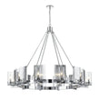 Load image into Gallery viewer, 12 - Light Ring Chandelier Ceiling Light in Chrome Finish with Clear Glass, Diam 50" Height 39", 120V, Bulb Type B10, Socket Type E12, Max wattage Per Socket 60W - LEDMyPlace